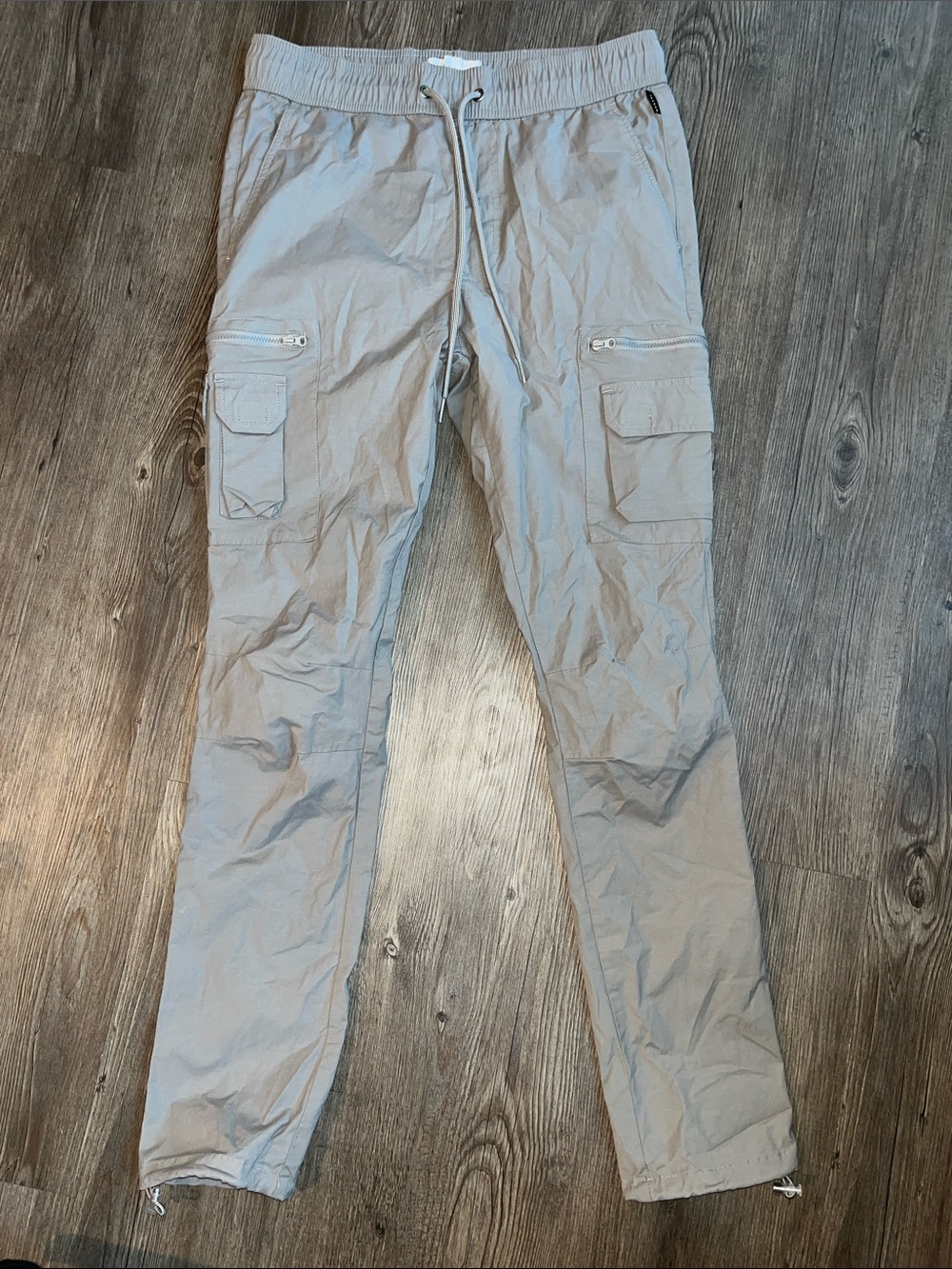 PACSUN Slim Light Gray Men's Cargo Joggers